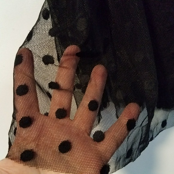 NWOT Torrid Black Dot Tulle Overlay Midi Skirt - Picture 4 of 8